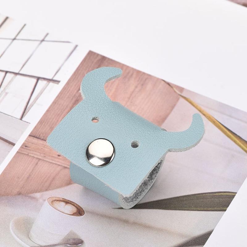 PU Leather Cable Straps Cord Organization Cable Clip Tie Portable Earphone Wrap Winder Wire Tie Cable Management Clip