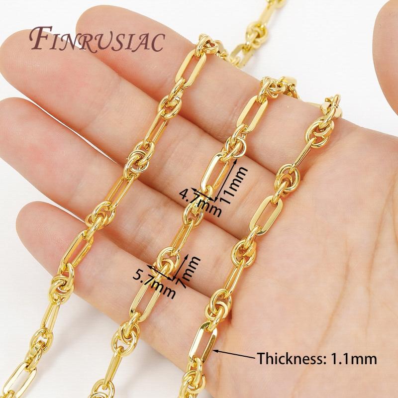 Multiple Styles 0.5-1 Meter 18K Gold Plated Roll Bulk Chains Cable Link Chains For Necklaces High Quality Jewelry Accessories