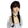 Black Double Ponytail Braided Pigtail  Wig
