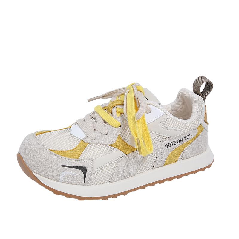 

Fashion Women Casual Sports Shoes 2025 Autumn Comfortable Breathable Outdoor Running Shoe Thick Soled Lace Up Fashion Vulcanized Shoes 40 жёлтый