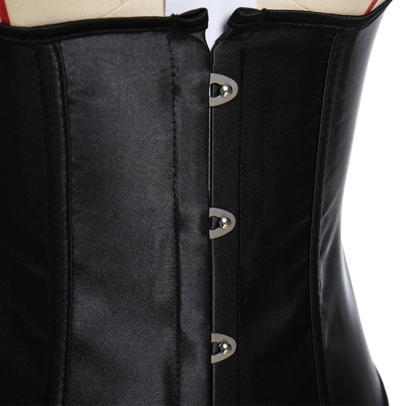 Generico Sposa Color Carne Corsetto Bustier Vintage Con Lacci Da Donna Con Giarrettiere Corsetto Overbust Con Lacci Bustier Lingerie Bodyshaper Per Corta (Black, S