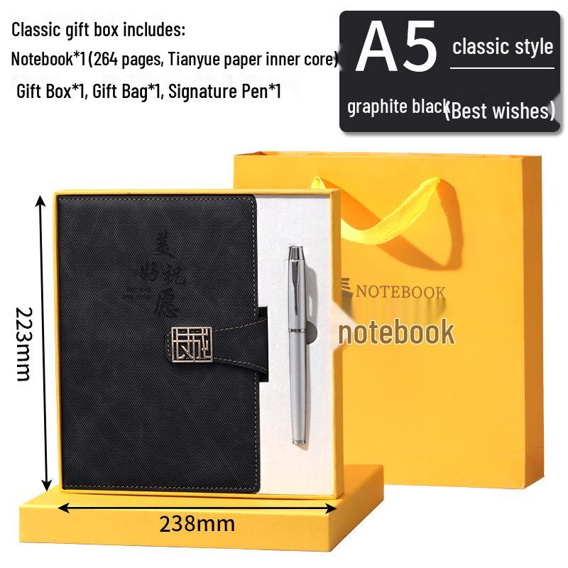 A5 Custom Strap Diary Notebook with Logo in Gift Box