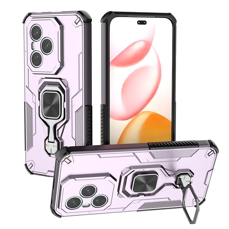 KEYSION Shockproof Armor Case for HONOR 400 Pro 5G Silicone+PC Upright Metal Live Ring Stand Phone Cover for Huawei Honor 400 5G