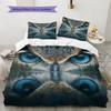 Owl and Its Reflection  Pattern Bedding Quilt Set Quilt Cover Pillowcase Home Decoration  Gift (1 * duvet cover + 2 * pillowcase, without core)