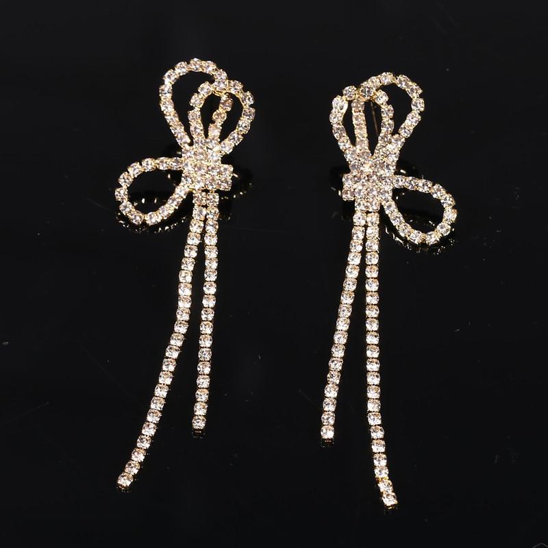Übertriebene Full-Diamond-Fransenohrringe Damen-Lange Stecker-Ohrringe Dongdaemun Temperament-Ohrringe Ohrringe