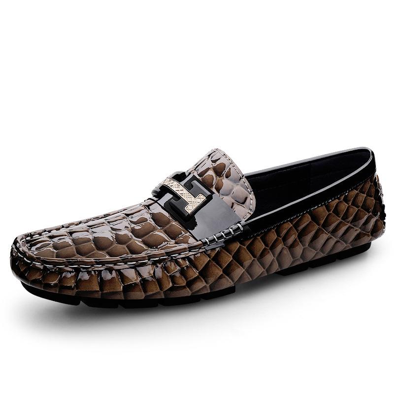 

Лоферы из крокодиловой кожи первого слоя, мужские туфли для делового стиля, мужские туфли зеленого цвета на каждый день, кожаные туфли Doudou 45