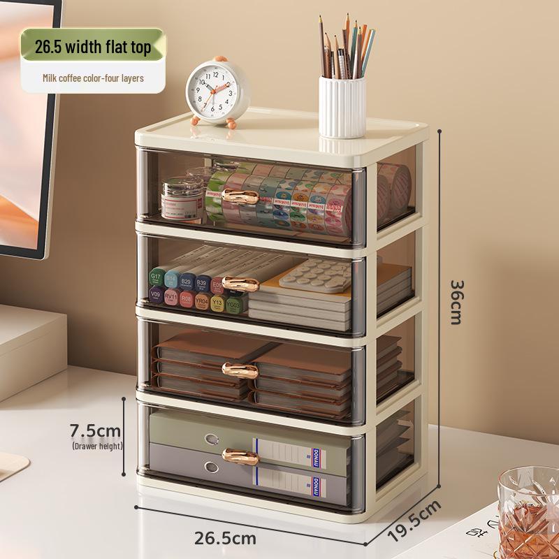 Transparent Multi-Layer Drawer Organizer for Office Desk Supplies