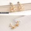 Earrings for Comes with Gift Box "Sukie" Women, Resin, Non-Pierced Earrings, Clip-on, Dangling, Flower, Japanese-Style Earrings, (White-Flower,