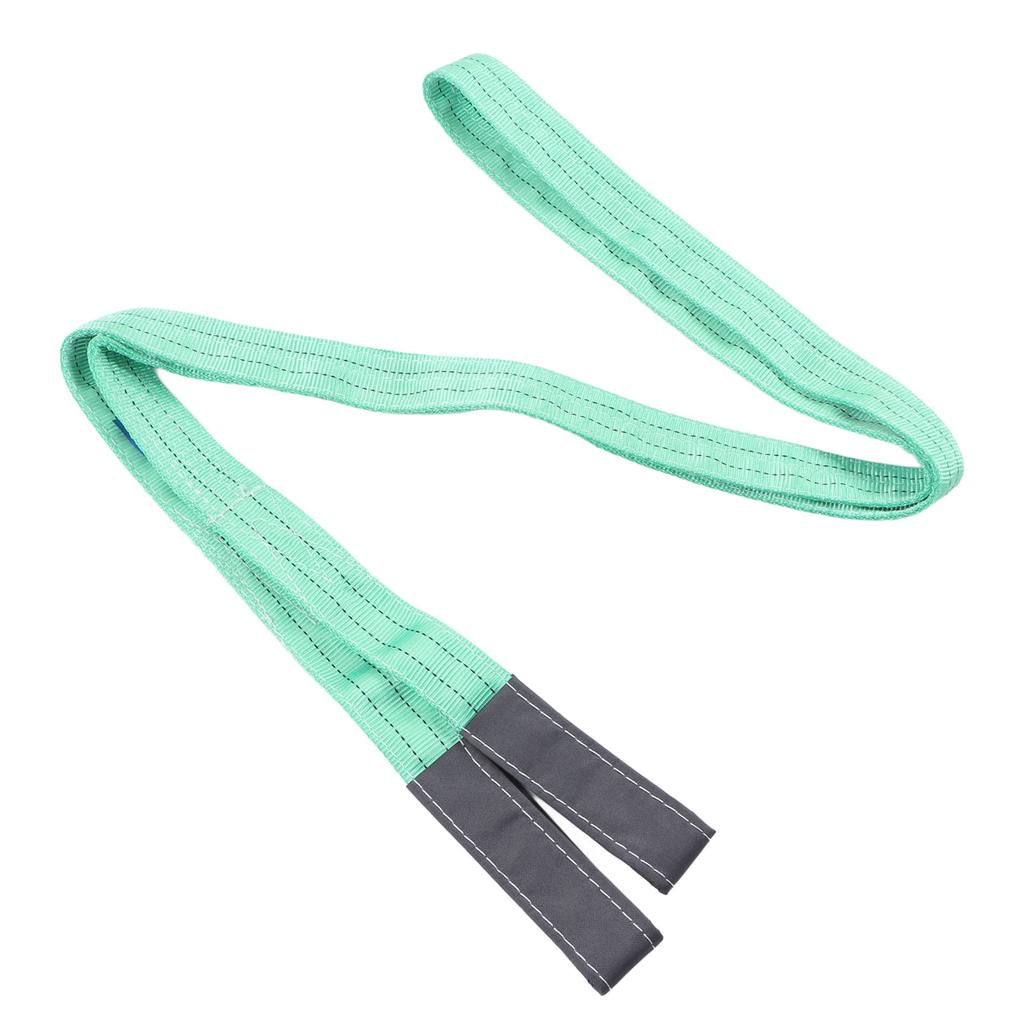 Poliesterowy pas do podnoszenia, pas do zawiesi, przemysłowy, do żurawi, płaski, wytrzymały, udźwig 4409 funtów, 13,12 stopy, 2 pętle, klamra, zielony