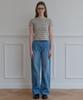 Plack Woman Washed Wide Denim Pants K32 Light Blue