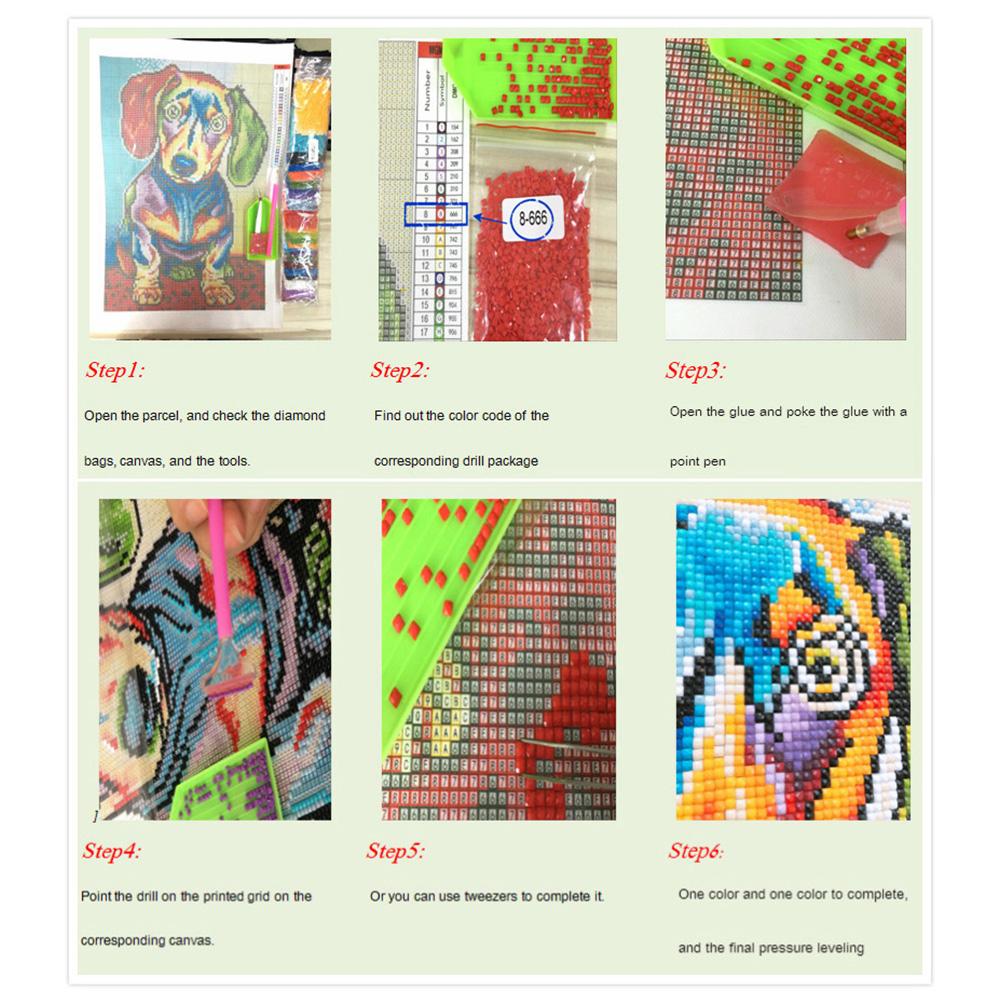 DIY 5D  Tiger Lion Rhinestone Cross Stitch Decorative Painting