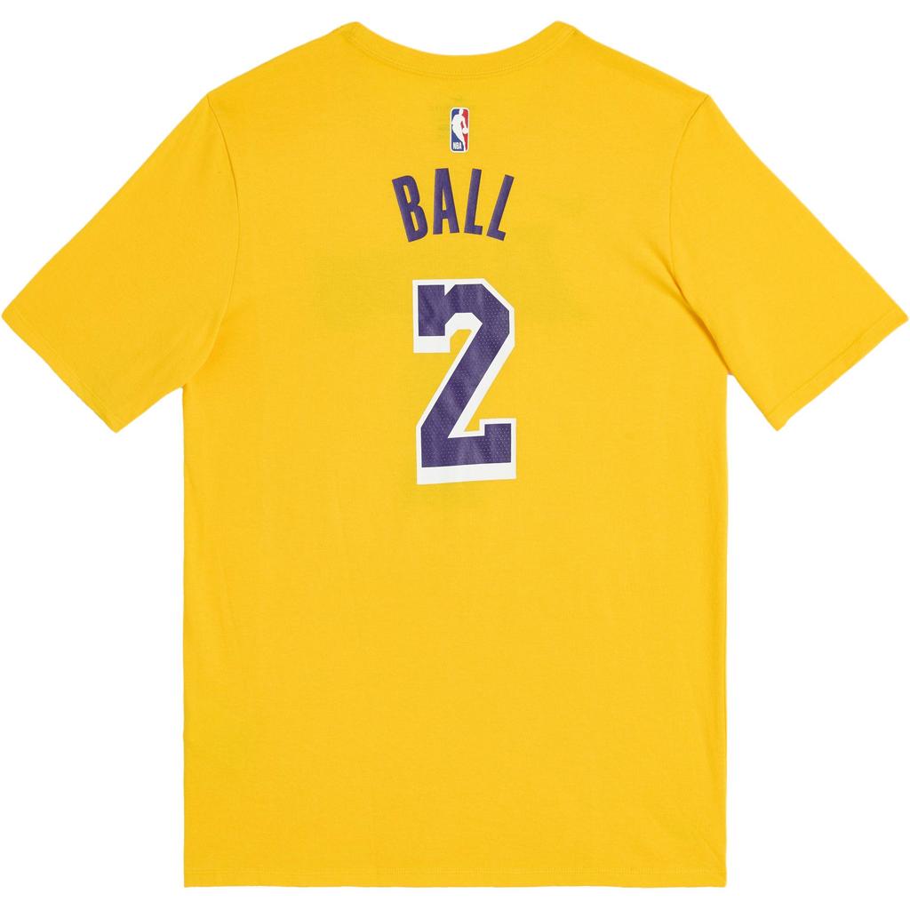 Nike NBA Collaboration Los Angeles Lakers Dri-Fit T-Shirt Comfortable Crew Neck Short Sleeve Kids Tops Yellow 3Z2B711F1-LAKBL