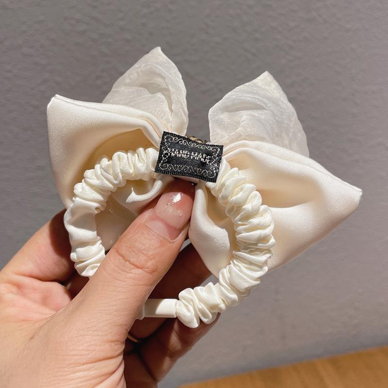 Korean Elegant Bow Scrunchies Women Girls Elastic Hair Rubber Bands Accessories Tie Hair Rope Headdress Headwear Ornament