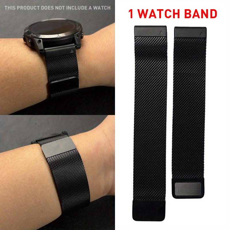 Durable Stainless Steel Magnetic Mesh Band for Garmin Fenix 8/7/6/5/935 22/26mm Quick Release Breathable Buckle Closure