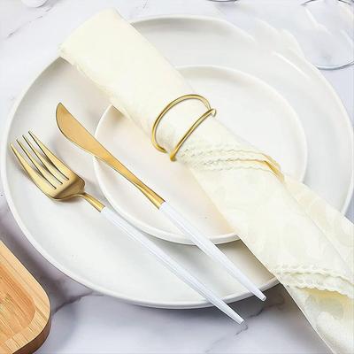 2025+ 12 Pack Simple Design Napkin Rings Gold for Wedding Thanksgiving Christmas Party Dinner Table