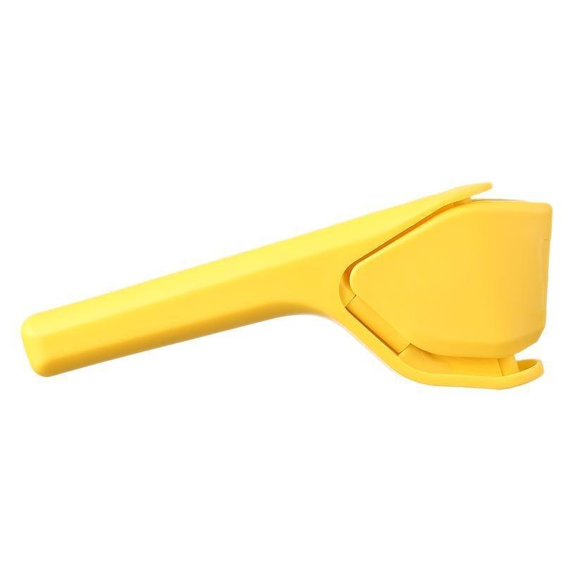 Max Juice Extraction Lemon Lime Squeezer EasytoUse Flat Lemon Squeezer with Leverage Squeezer with Built in Strainer Yellow