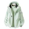 Womens 3-in-1 Hiking Jacket 2026 Lightweight Windproof Outdoor Shell With Removable Fleece Liner Small Stature