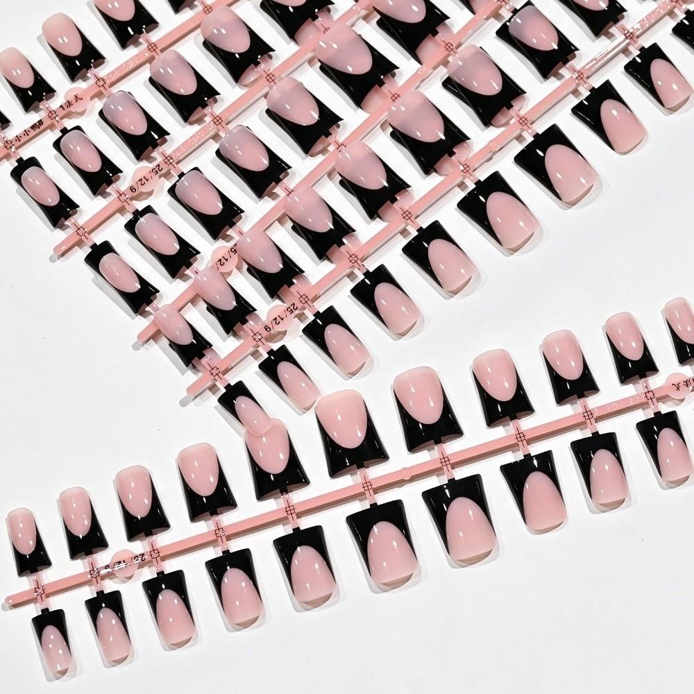 120 Pieces Nude Medium Duck Press On Nails Short Square Duckbill Fake Nails Home Use