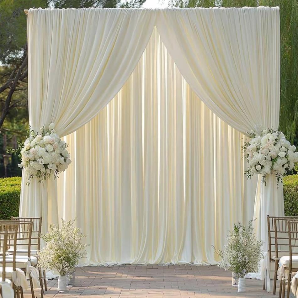 1 STuks Saliegroen Zacht Polyester Achtergrondgordijn voor Bruiloft Feest Verjaardag Babyborrel Fotografie Huisdecoratie Achtergrond W150xH300cm
