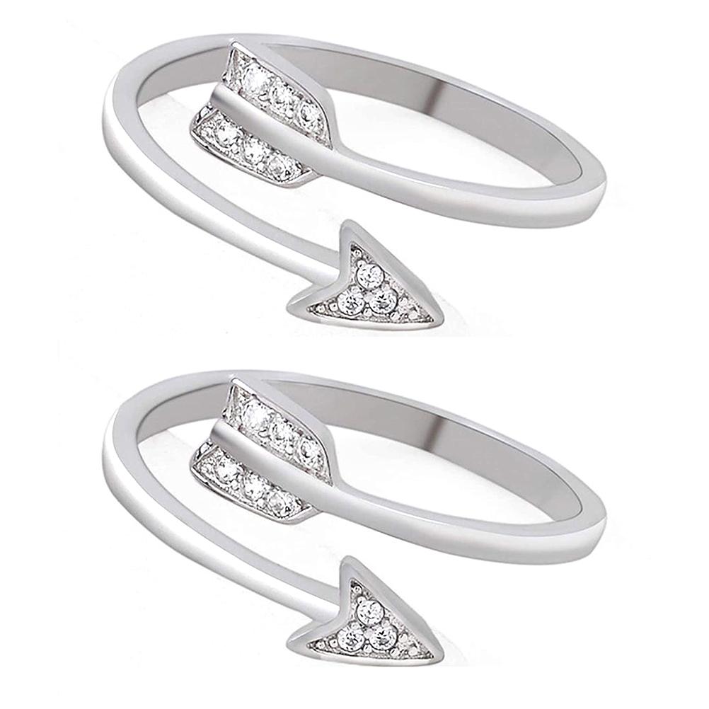 2 ks Prsteny se šipkami pro ženy Prsten Prsten Pásek Otevřený prsten na prst Nastavitelný prsten Kovový prsten