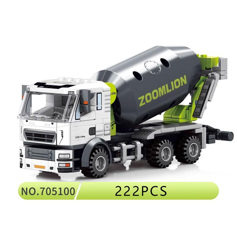 Construction excavator building blocks, crane cement truck puzzle toys, handmade DIY assembly set, children's birthday gifts