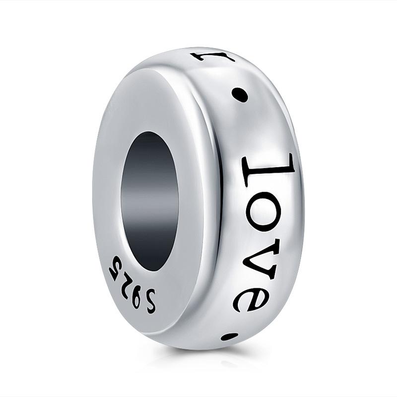 Sale 100 %Real 925 Sterling Silver Love Spacer Diy Charm Fit Original Bracelet Making Fashion Diy Jewelry For Women