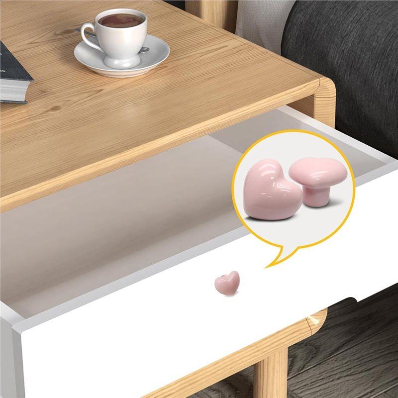 A25F- Drawer Pulls Heart Shaped For Girls Bedroom, 12 Pcs Cabinet Knobs Kids Furniture Decorative