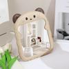 Bedroom Small Makeup Mirror - Cartoon Panda Ear Table Foldable Style, Student Dormitory & Office Use