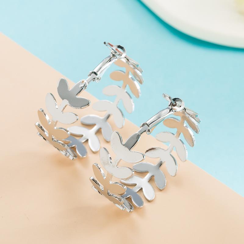 

Женские серьги-кольца, персонализированные серьги Lucky из железного сплава из розового золота OneSize серебряный