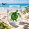 Personalized Daily Use Glassware Stemless Wine Glasses with Marine Animal Pattern, 420ml Capacity, High Borosilicate Halloween Themed Drinking