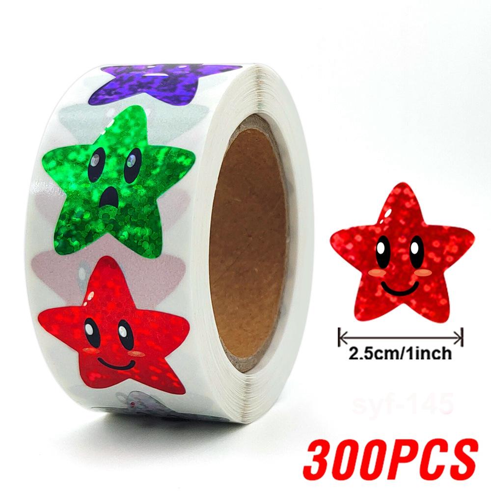 100-500pcs Glitter Star Stickers for Kids School Teacher Reward Sticker Party Decor Small Business Label Scrapbooking Stickers