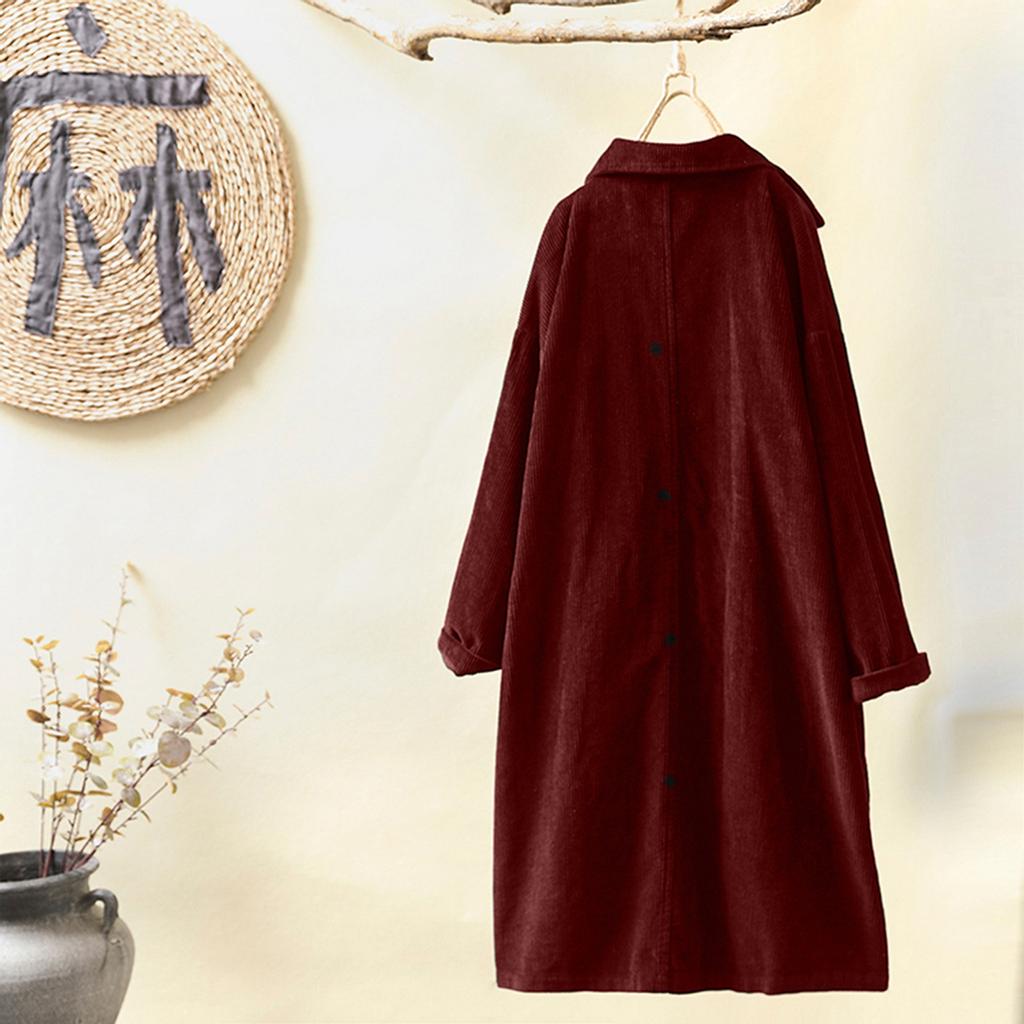 Womens Fashion Solid Color Long Sleeve Casual Outwear Trench Coat Tops
