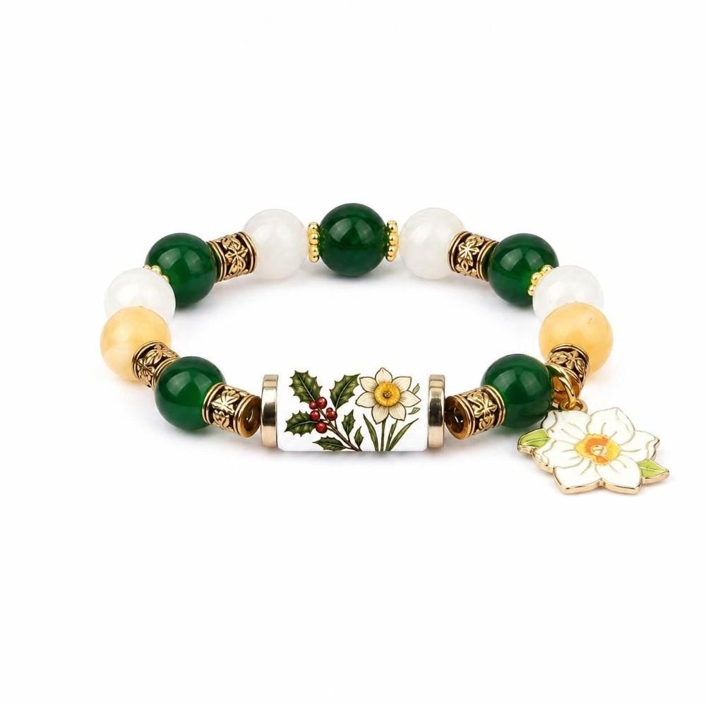 Elastic Hummingbird Bracelet with Pendant Beaded Bracelet Metal Tube Crystal Bracelet Party Favors