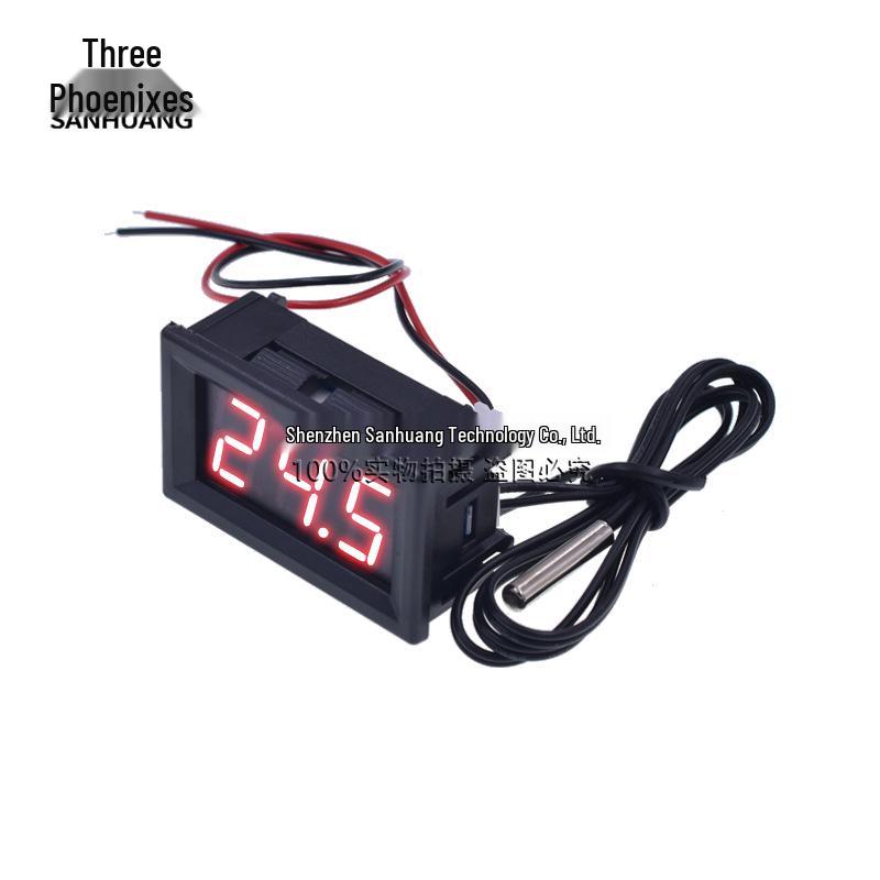 12V Digitalthermometer mit Display, Wasserdichtes Temperaturmessgerät für Aquarien und Kühlschränke