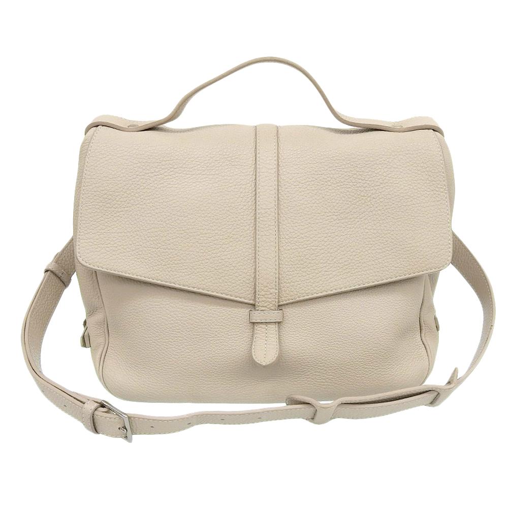 ACATE Welley Postman Bag Shoulder Bag in Natural Shrink Leather, Women's, Ivory Shoulder bag IvoryUsed