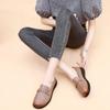 Fashion New Spring Women Shoes Low Top Round Head Loafers Waterproof Soft Leather Shoes Solid Color Versatile Casual Shoes Zapatos Mujer