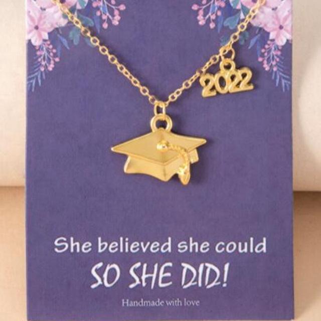 

Вдохновляющее ожерелье с подвеской в виде выпускного в форме шляпы для женщин и мужчин, серебряная цепочка для колледжа, школы, дружбы, ювелирные изделия, подарки