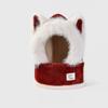 keep warm Women's Scarf Hat Thick Fluffy Hat Scarf Cute Ear Protection Hat  Winter