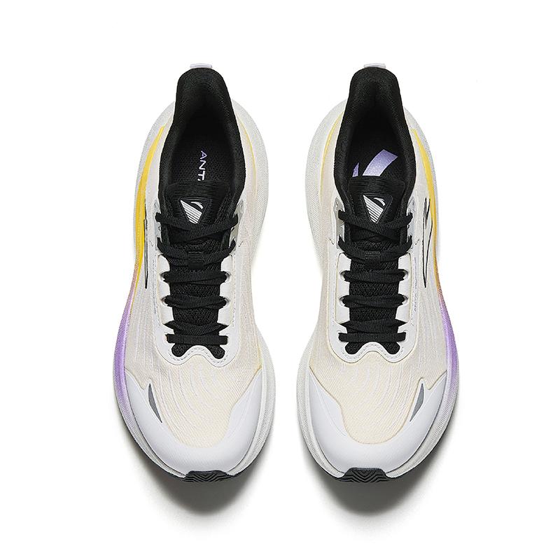 New Anta Running Collection Anti-Slip Wear-Resistant Low-Top Casual Running Shoes Men's White Yellow Purple 912445552-3