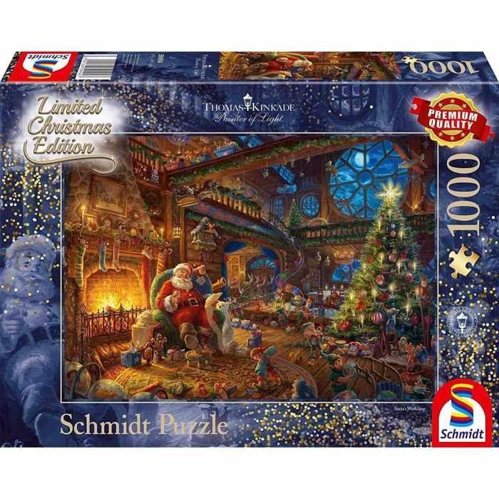 Puzzle 1000 pièces : le père noël et ses lutins