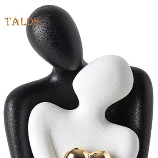 Ceramic Couple Hug Love Statue Mini Hugging Couple Sculpture Romantic Lover Figurine Home TV Stand Shelf Decor for Wedding Anniversary Valentine Gift
