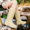 Women's Outdoor Long-cylinder Rain Shoes: Stylish Rain Boots For Outdoor Wear, Overshoes, Waterproof Rubber Shoes For Camping