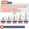 500pcs Mini M2 Self Tapping Screws Phillips Flat Head Alloy Steel Assortment Kit 5 Sizes Cross Drive Wood Screws DIY Set