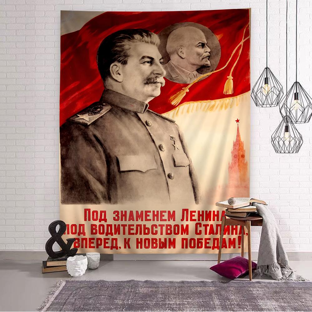 

USSR CCCP Russian Stalin Cartoon Tapestry Art Science Fiction Room Home Decor Art Home Decor 74x94cm(29x37in)