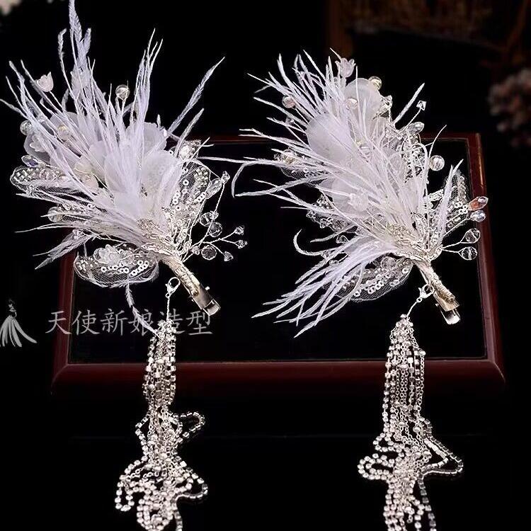 New high-value crystal mesh butterfly tassel hairpin hair accessories antique forest elf adult and children's hair accessories