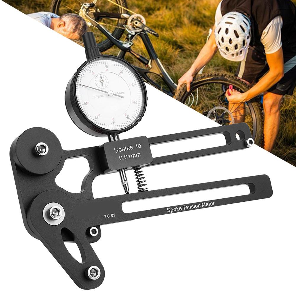 Fahrradreparaturwerkzeuge Fahrradspeichenspannungsmesser Digitale Waage Misst für Fahrradräder Einstellwerkzeugschwarz