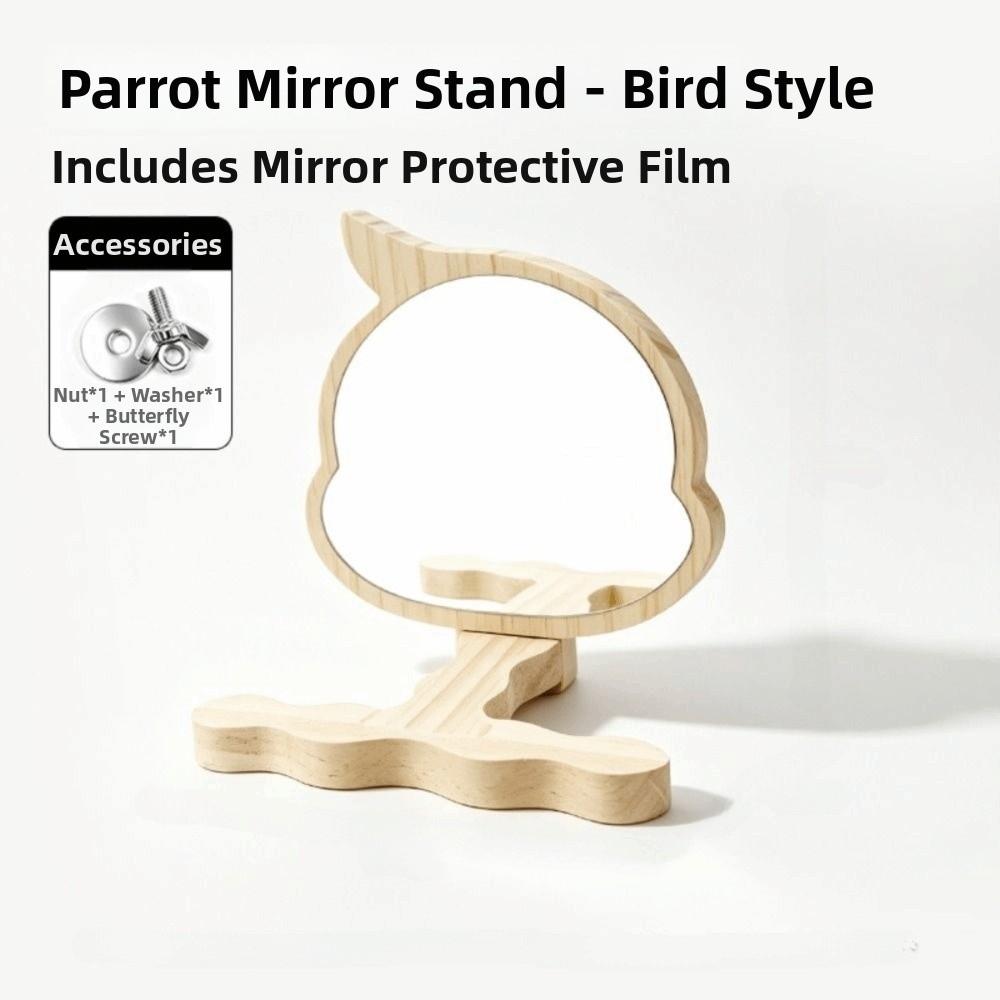 Chew-Proof Construction Wood Bird Training Stand Hanging Parrot Play Rack Small Medium Animals