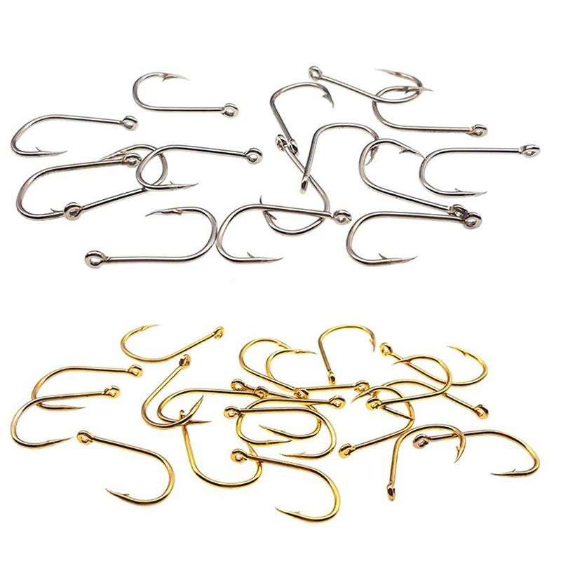 100Pcs/Lot Fishing Hooks High Carbon Steel Black Bait Holder Fish Hook Set
