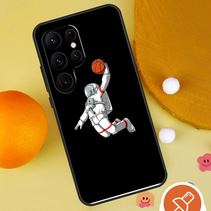 Astronaut Slam Dunk Basketball Phone Case For Samsung Galaxy S25 Ultra S23 S22 S21 Ultra S9 S10 S20 Plus S24 FE Funda Cover