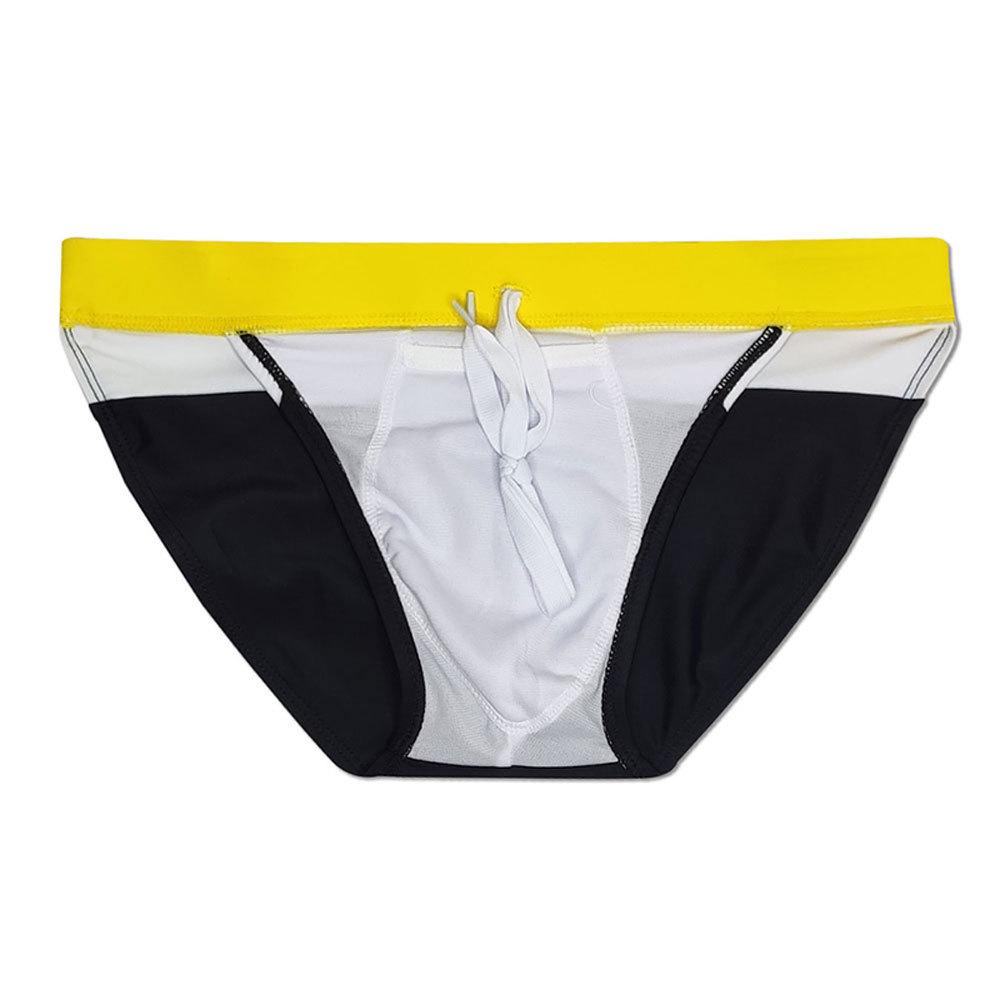 UXH Herren Colorblock High-Cut Kordelzug Dreieck Schnelltrocknende Badehose